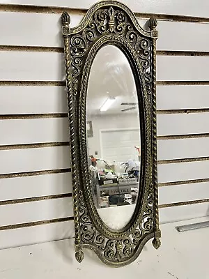 Vintage 70s Dart Wall Mirror 2356 Black Gold Gothic Hollywood Regency NLHB • $35