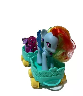 MLP My Little Pony Lot With 2 Train Carts A 2012 Rainbow Dash And 3 Mini Pony’s • $5