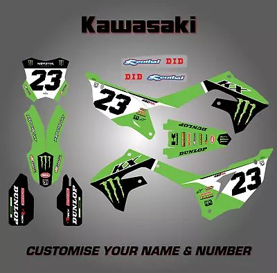 Custom MX Graphics Kit Fits ALL MODELS Kawasaki KX KXF 85 125 250 450 Decals • $145.84