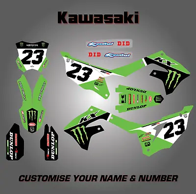 Kawasaki 450 KXF 2019 2020 2021 2022 2023 Full MX Graphics Sticker Kit • £115.45