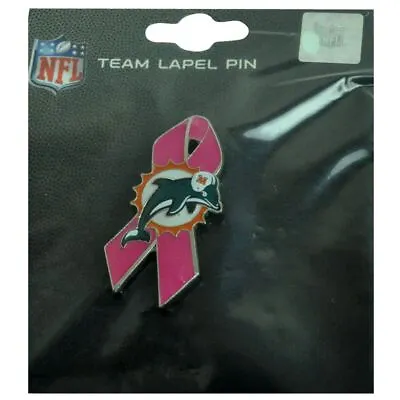 NFL Miami Dolphins BCA Breast Cancer Awareness Fins Lapel Pin Pink Ribbon DN4072 • $11.96