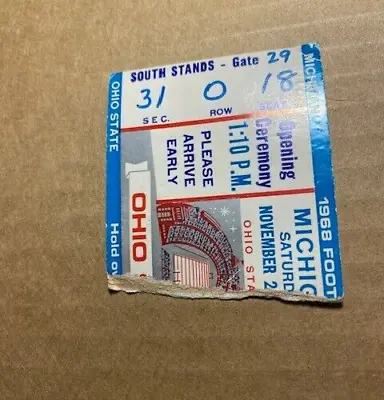 Ohio State /Michigan Football Game Ticket Stub Nov 23 1968  THE GAMNE  • $45