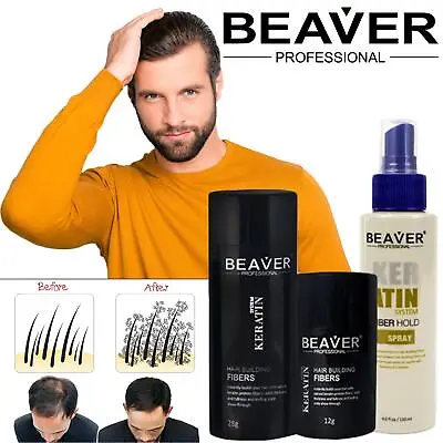 Beaver Keratin Hair Loss Building Thickening Fibres Balding Natural Fibers Cover • £7.55