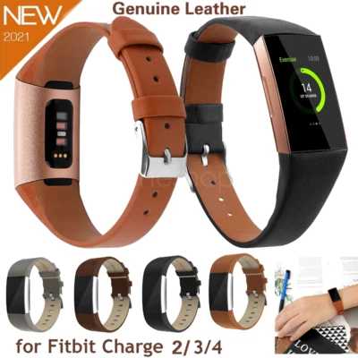 $16 • Buy For Fitbit Charge 3 4 2 Leather Band Replacement Wristband Watch Strap Bracelet