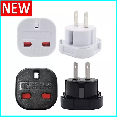 UK To USA Travel Plug US America Canada Tourist Power Mains Adaptor White/Black • £3.30