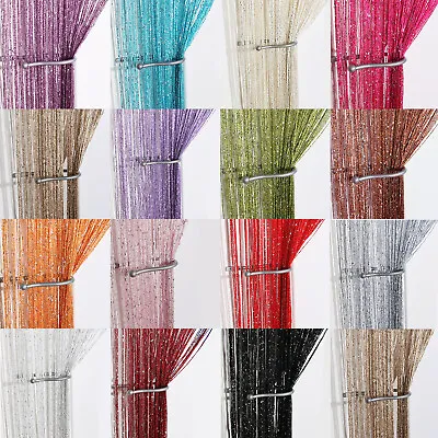 Glitter String Curtain Panels ~ Fly Screen & Room Divider ~ Voile Net Curtains • £5.99