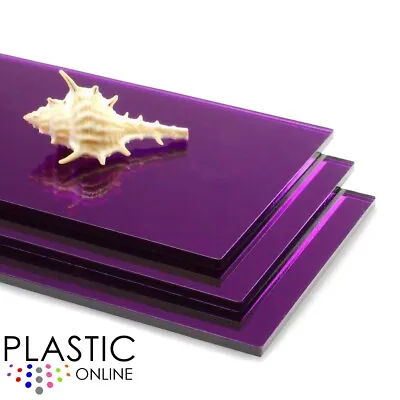 Purple Mirror Sheet Perspex Plastic Safety Mirror Plaskolite Acrylic Mirror • £10.65