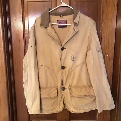 Vintage Cumberland Jacket Mens 46 Brown Masland Made Canvas Hunting Shooting 50s • $19