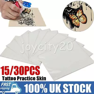 15/30PCS Tattoo Practice Fake Skin Blank Sheets 20x15cm Quality Synthetic UK • £8.89