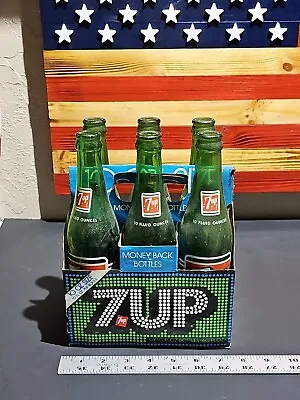 💎 Vintage Lot Of 6 10 Oz 7up Bottles & 6 Pack  YOU LIKE IT  IT LIKES YOU  • $34.20