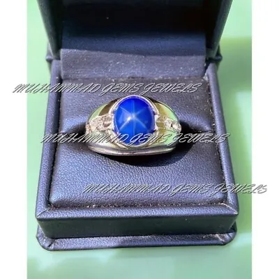 Mens Blue Star Sapphire Ring 925 Sterling Silver Landy Star Sapphire Ring • $87.59