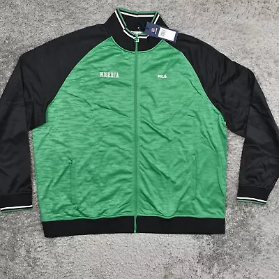 FILA Nigeria Track Jacket Men's Size 4XL Big And Tall Green Black Soccer • $25.49