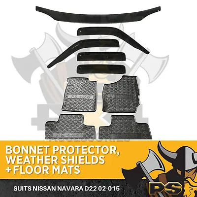 $189 • Buy Bonnet Protector, Window Visors & Floor Mats To Suit Nissan Navara D22 2002-2015