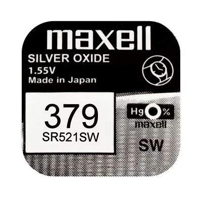 Maxell 379 SR521SW SR63 Silver Oxide Watch Batteries SELECT 1 2 3 4 5 & 10 X QTY • £1.78