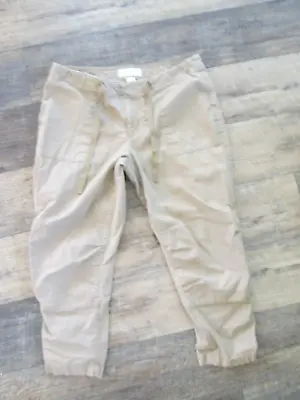 Eddie Bauer 14 Womens Rip-Stop Beige Cotton Pants Sz. 14 • $14