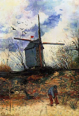 $79.99 • Buy Oil Painting Vincent Van Gogh - Landscape And Windmills Hand Painted On Canvas