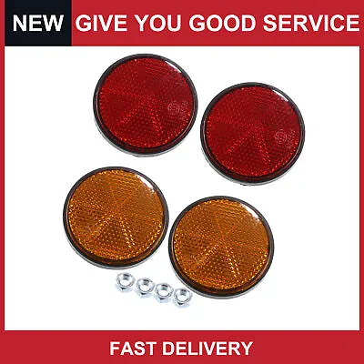 Universal M6x1.0 Motorcycle Round Screw Reflective Warning Reflector Pack Of 4 • $13.54