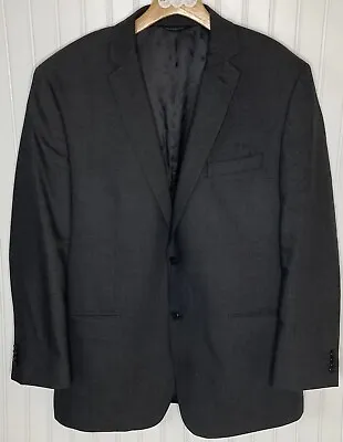 Marc Anthony Mens 44R Wool Silk 2-Button  Lined Black Suit Jacket Blazer • $49.95