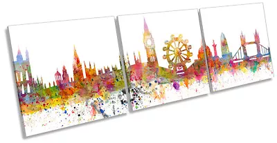 London Landmarks Skyline Picture CANVAS WALL ART Triple Print • £54.99