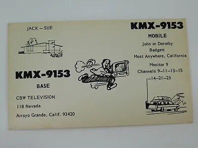 Vintage Amateur Ham Radio QSL Postcard Card - KMX 9153 - CBW Television - Calif • $9.45