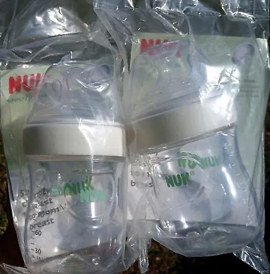 2 ! Nuk Simply Natural Bottles - Set Of 2  5oz Bottles NEW UNOPENED Sealed LOT • $4