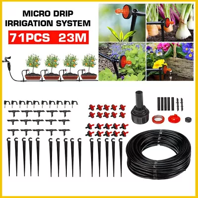 £9.99 • Buy Micro Drip Irrigation System Hose Kit Set DIY Plant Flower Watering Garden 71 Pc