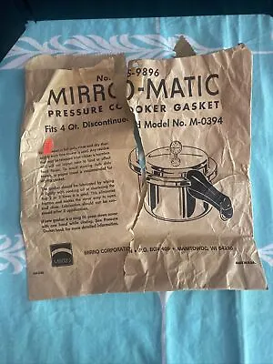 Mirro Matic Pressure Cooker Gasket  4qt Model #M-0394 *Just The Paper Bag* • $9