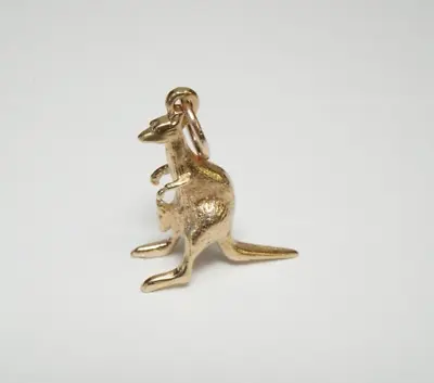 Vintage 9k KANGAROO Or WALLABY Gold Charm - Exquisite Handmade Charm - Detailed • $210