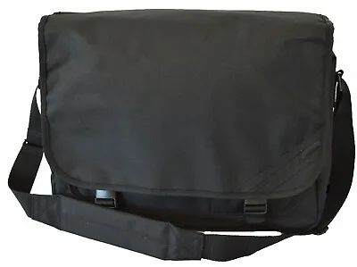 Black Messenger Laptop School Work Office Shoulder Bag Fast Post • £11.99