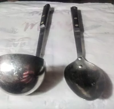 2 Pc Vtg Maid Of Honor Steel Kitchen Utensils Basting Spoon Ladle Riveted Handle • $12