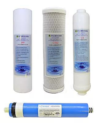 £25.95 • Buy 4 Stage Domestic Reverse Osmosis Replacement Filter Pack With 50 GPD Membrane