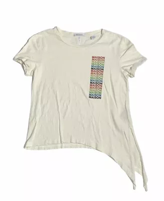 Preowned- Maison Scotch & Soda Rainbow Heat Asymmetrical T-Shirt Womens (Sz XS) • $50