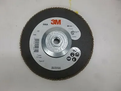 NEW! 3M™ 7  Flap Disc Type 27 5/8 -11 Mounting Hole Coarse 40 Grit 566A • $9.95