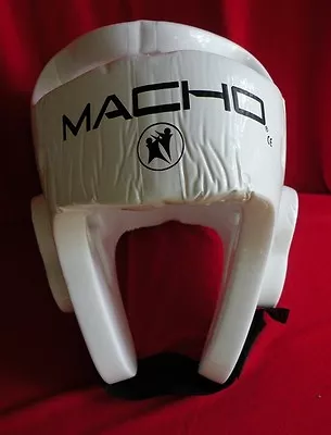 Boys MACHO Martial Arts Sparring Helmet Head Gear WHITE Large Karate Tae Kwon Do • $12.99