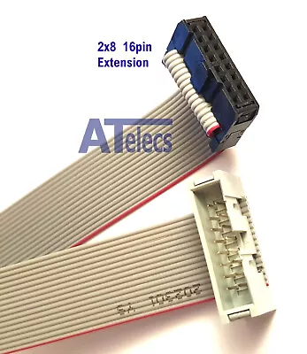 IDC Extension Jumper Connector 2.54mm 2 Row Male To Female Ribbon Cable -UK • £4.51