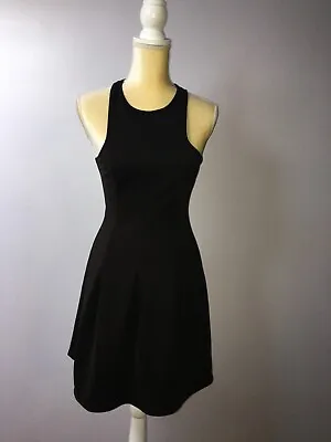 Size Small Marilyn Monroe Sleeveless Jewel Neck Pleated Black A-Line Dress A3 • $15.28