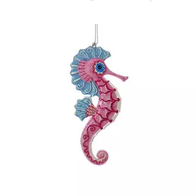 Kurt Adler 4.25  Resin Mermaid Fantasy Seahorse Nautical Xmas Ornament E0223-2 • $9.88