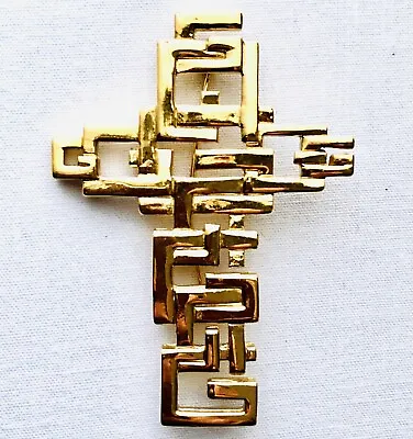 Vintage Givenchy G Brooch Pin Signed Rare Modernist Brutalist Statement Jewelry • $500