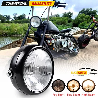 6.5  Inch Universal Vintage Side Mount Motorcycle Headlight Bucket Assembly 12V • $26.98