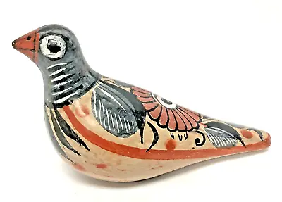 VTG Tonala Bird Mexican Pottery Dove Folk Art Hand Painted Floral Pigeon 4x6  • $12.55