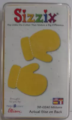 Sizzix Ellison Yellow Die Cut MITTENS SNOW GLOVES 38-0240 • $7.99