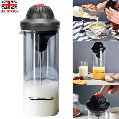 Milk Frother Automatic Coffee Hot & Cold Warmer Whisk Electric Mixer Jug Cup • £8.69