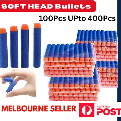 100 X Bullets SOFT HEAD Nerf N-Strike Elite Dart Refill Fits Most Nerf Guns BLUE • $23.89