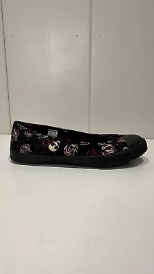 Emily The Strange By Tuk Slip On Flat Shoes Skulls Roses Rubber Toe Sneakers 8 • $15.32