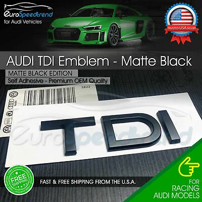 Audi TDI Matte Black Emblem Rear Trunk Lid 3D Badge OEM S Line A3 A5 A5 A6 A7 Q5 • $17.99