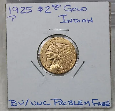 1925 $2 1/2 Dollar United States Indian Head Quarter Eagle Gold Coin $2.50 UNC • $560