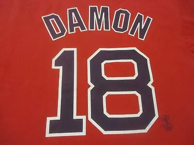 Majestic Johnny Damon Boston Red Sox Jersey T Shirt Vtg MLB Baseball Size Medium • $7.20