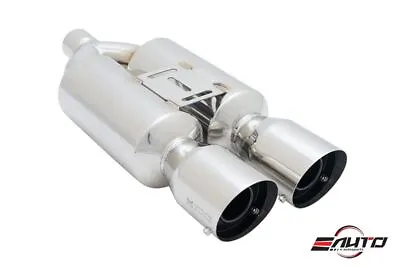 MEGAN Universal M-RS 4  Stainless Dual Twin Tip Exhaust Muffler 2.25  Inlet • $164.85