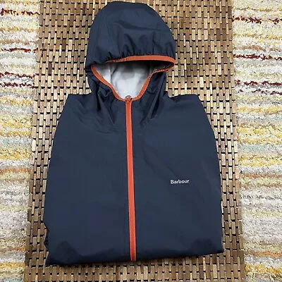 Barbour Weather Comfort Full Zip Waterproof Shell Hoodie Hoody Blue Men’s XL • $114.95