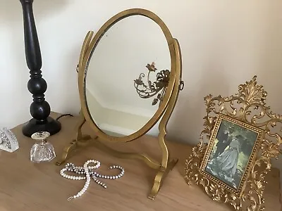 £52.50 • Buy Antique Wood Gold Finish Edwardian Dressing Table Top Mirror